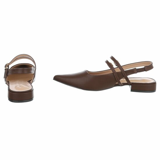 Elegante slingback hakken Meriam met dubbele bandjes – bruin