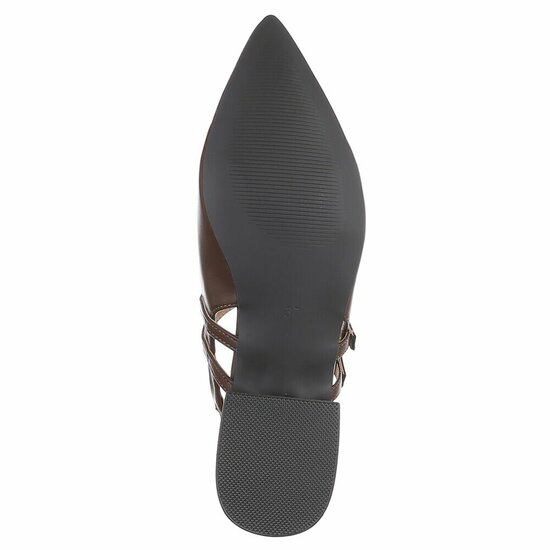 Elegante slingback hakken Meriam met dubbele bandjes – bruin