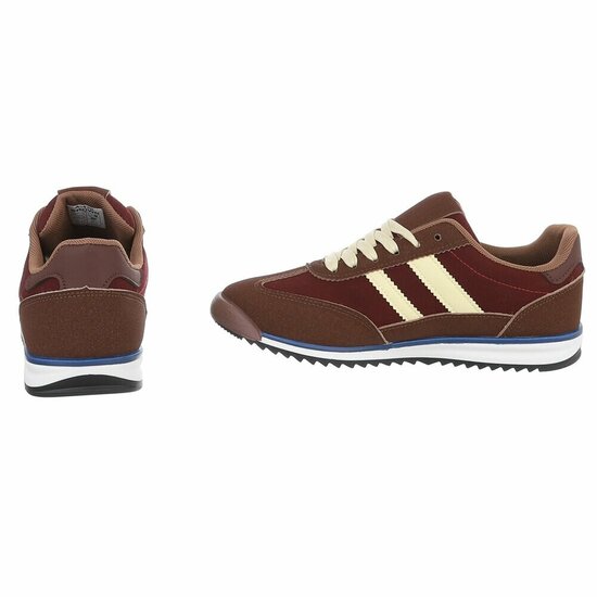 Sportieve bruine sneakers Chelsy met beige accenten
