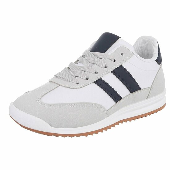 Sportieve witte sneakers Chelsy met zwarte accenten