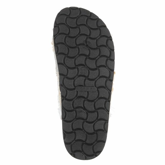 Blauwe boho sandalen Doran met franjes en pareldetails