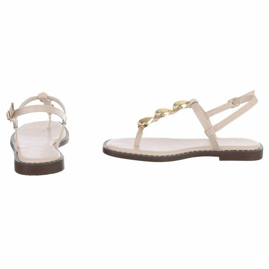 Beige sandaal Murielle met metalen detail