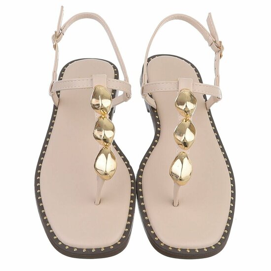 Beige sandaal Murielle met metalen detail