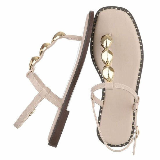 Beige sandaal Murielle met metalen detail