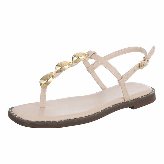 Beige sandaal Murielle met metalen detail