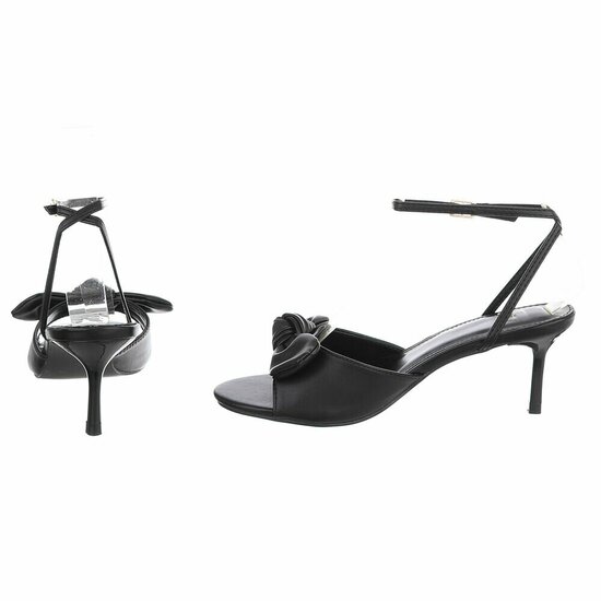Sandales à talon noires Charmy avec nœud