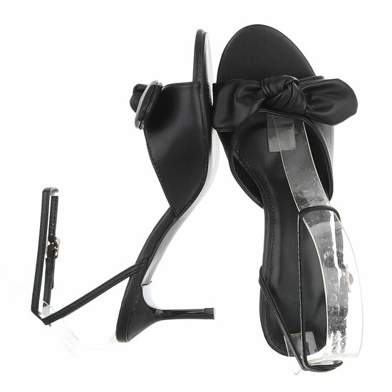 Sandales à talon noires Charmy avec nœud
