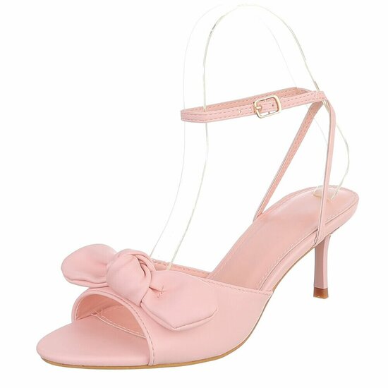 Roze hak sandalen Charmy met strikdetail