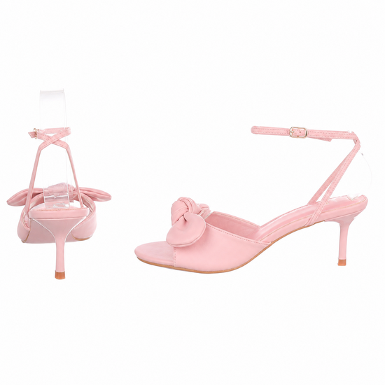 Roze hak sandalen Charmy met strikdetail