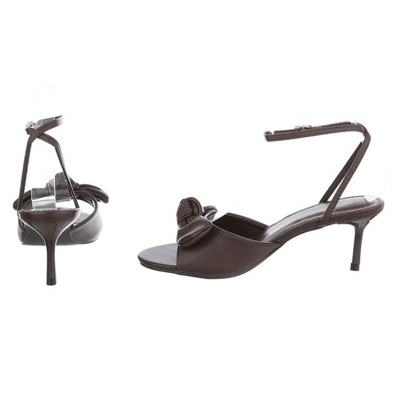 Sandales à talon marron Charmy avec nœud