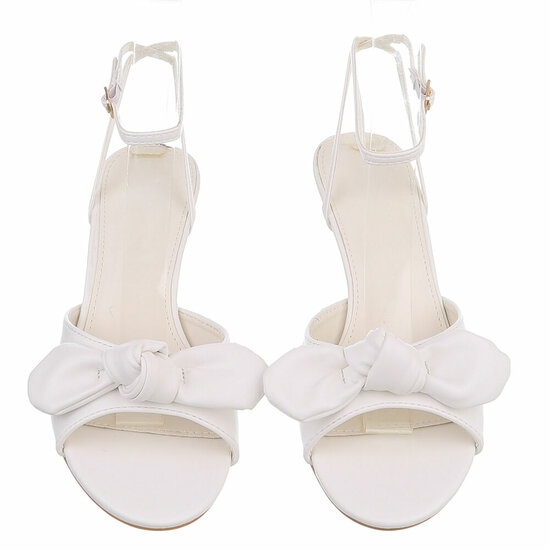 Sandales à talon blanches Charmy avec nœud