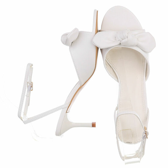 Sandales à talon blanches Charmy avec nœud