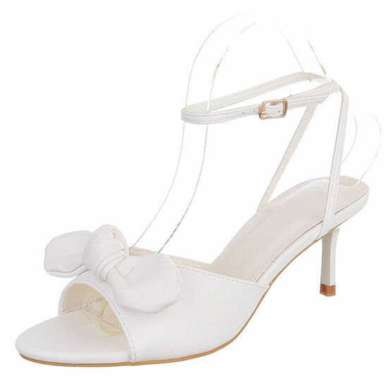 Sandales à talon blanches Charmy avec nœud