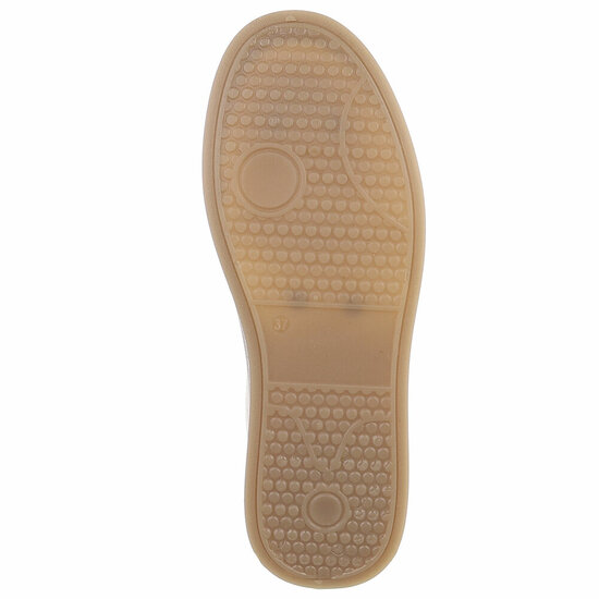 Beige suédine sneakers Carla met platformzool en bruine strepen