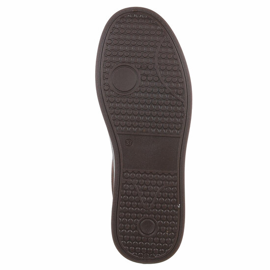 Bruine suédine sneakers Carla met platformzool en beige strepen