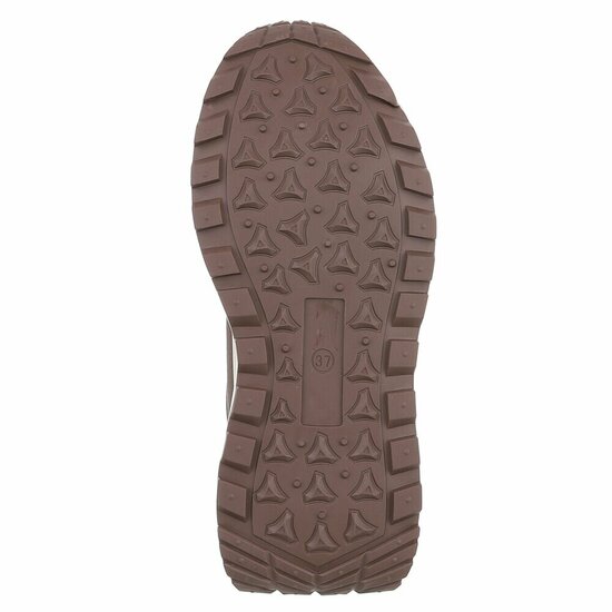 Bruine sneakers Phea met platformzool en beige details  SOLD OUT
