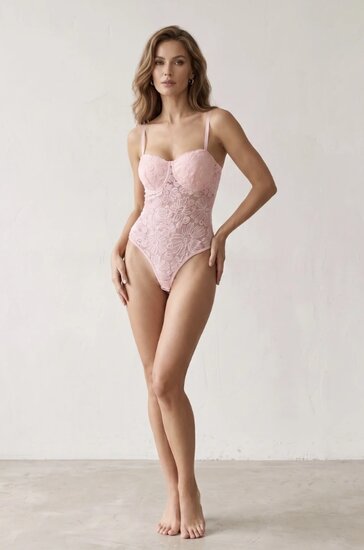 Elegante kanten body in roze