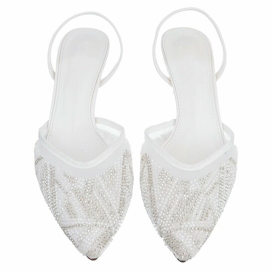 Elegante witte slingback pumps met pareldetails-Jaqueline