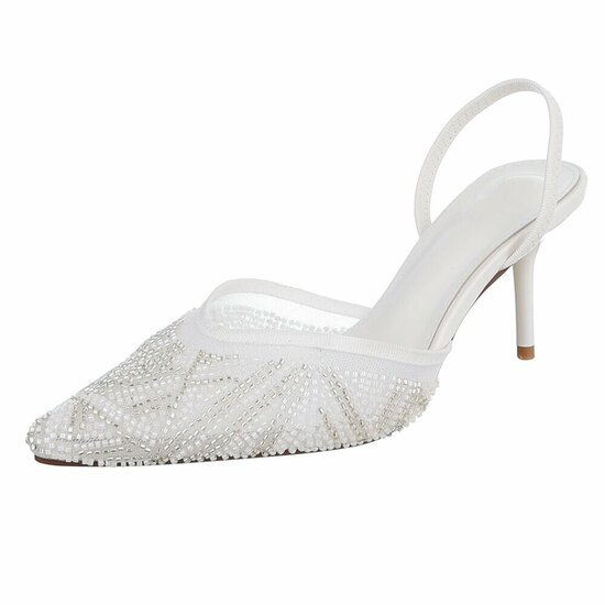 Elegante witte slingback pumps met pareldetails-Jaqueline