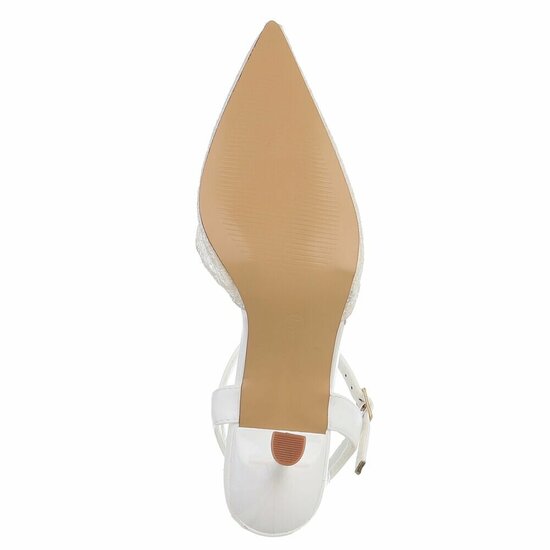 Romantische witte slingback pumps met kantdetails-Ifra
