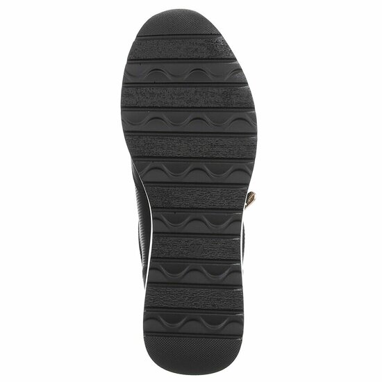 Zwarte sneakers met wedge zool en gouden details-Ingeborg