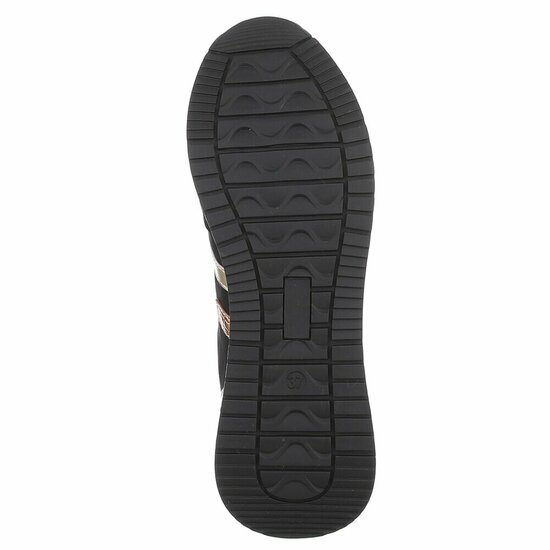 Zwarte sneakers met gouden details voor dames-Anatoli