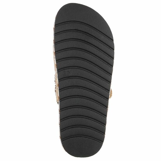 Boho zwarte luxe plateau slippers met parels en strass-Aviva