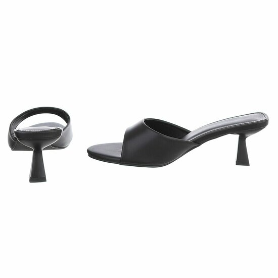 Zwarte mule met elegante kitten heel-Elvita  SOLD OUT