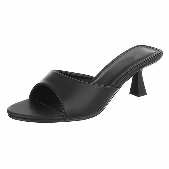 Zwarte mule met elegante kitten heel-Elvita  SOLD OUT