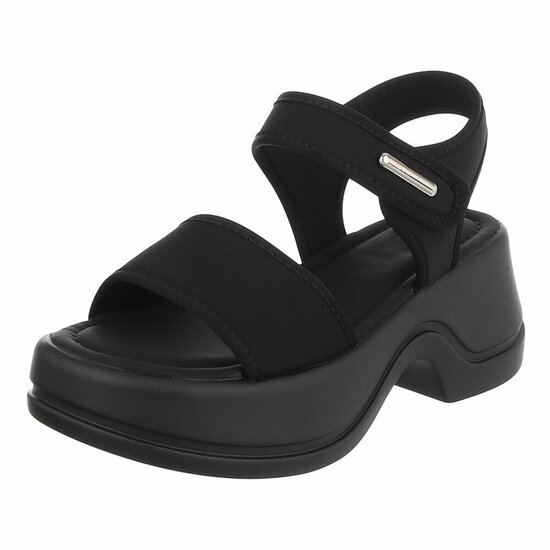 Zwarte platform sandalen met comfortabele zool-Danique