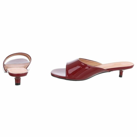 Elegante bordeaux lakmules met kitten heel-Belis