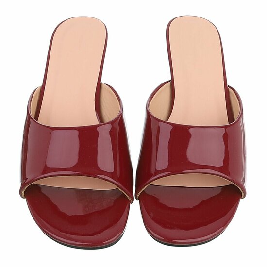 Elegante bordeaux lakmules met kitten heel-Belis