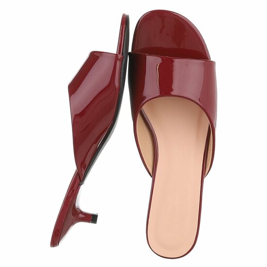 Elegante bordeaux lakmules met kitten heel-Belis