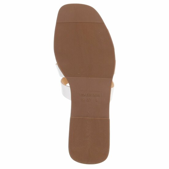 Witte damesslippers met gouden detail-Masha