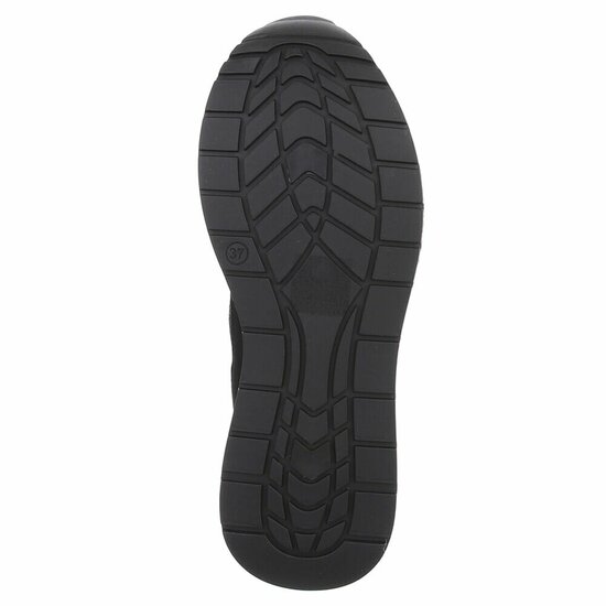 Zwarte sneakers met plateauzool en glitteraccenten-Ursula