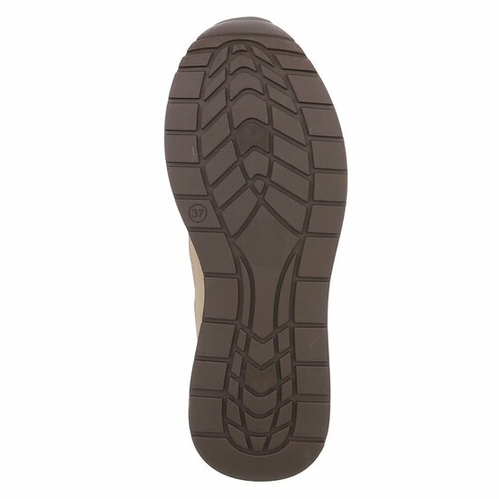 Bruine sneakers met plateauzool en glitteraccenten-Ursula