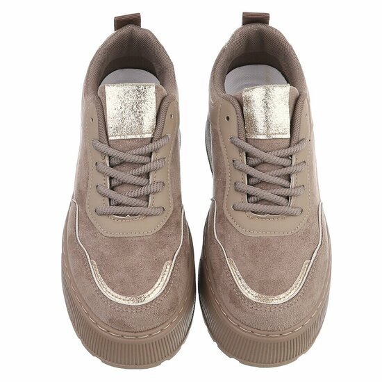 Kaki plateau sneakers met metallic details-Radon