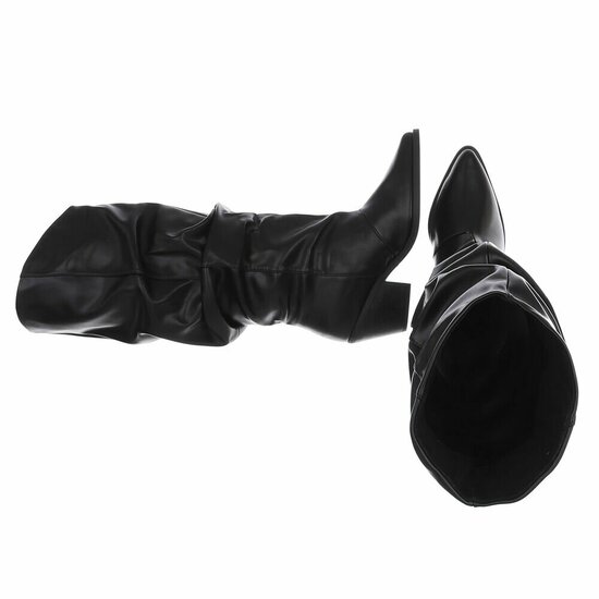 Zwarte cowboylaarzen met geplooide schacht-Darcy