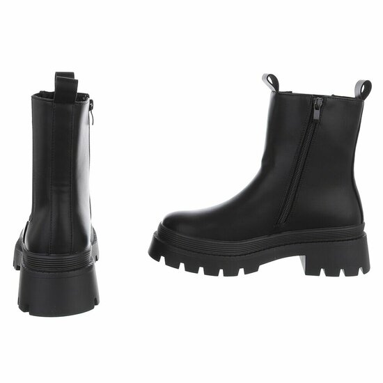 Zwarte Chelsea boots met plateauzool-Wonny
