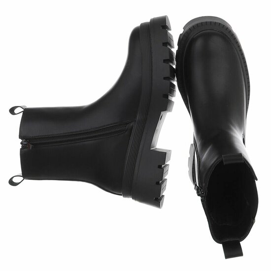 Zwarte Chelsea boots met plateauzool-Wonny