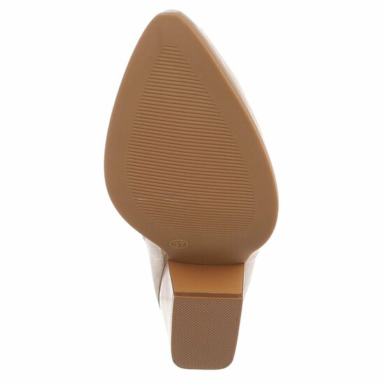Beige cowboylaarzen in suède met blokhak-Lucie