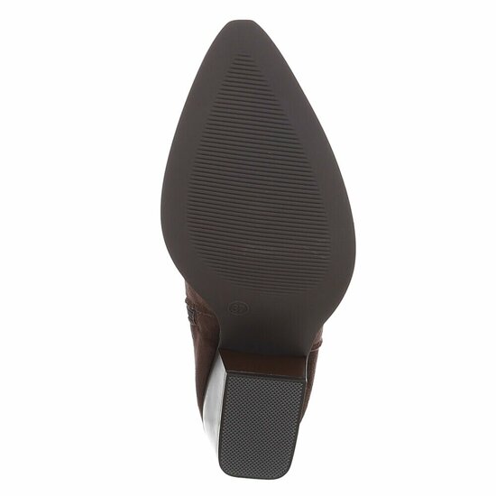 Bottes cowboy marron en suédine à talon bloc-Lucie