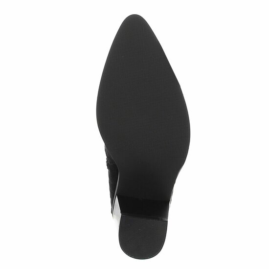 Bottes cowboy noires en suédine à talon bloc-Dakota