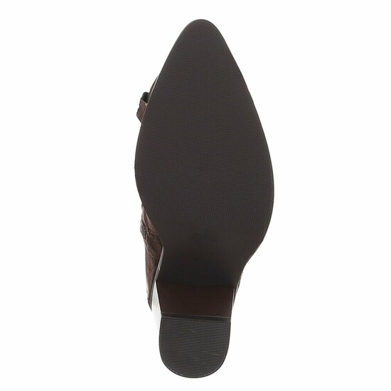 Bottes cowboy marron en suédine à talon bloc-Dakota