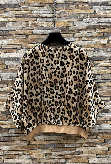 Gilet in leopardlook met satijn effect  