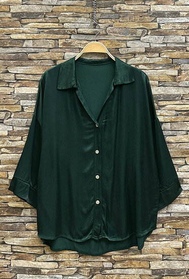 Satijnen hemdblouse-groen