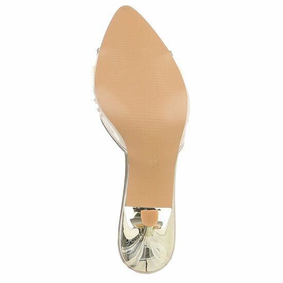 Gouden mules met parels en bloemen-Benthe