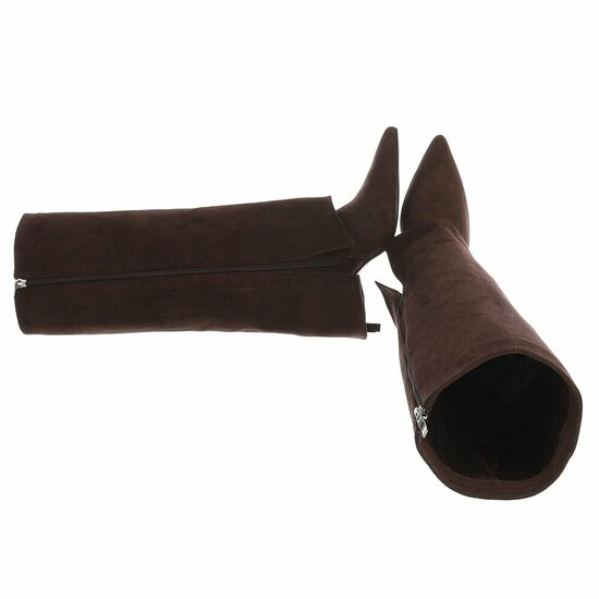 Hoge bruine suede laars met omslag Charmine