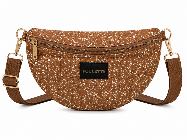 Terracotta crossbody tas met fijne bloemenprint