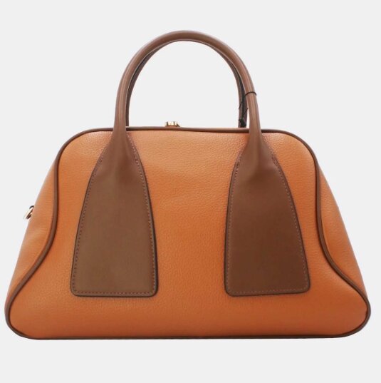 Handtas cognac met bruine details – premium kwaliteit